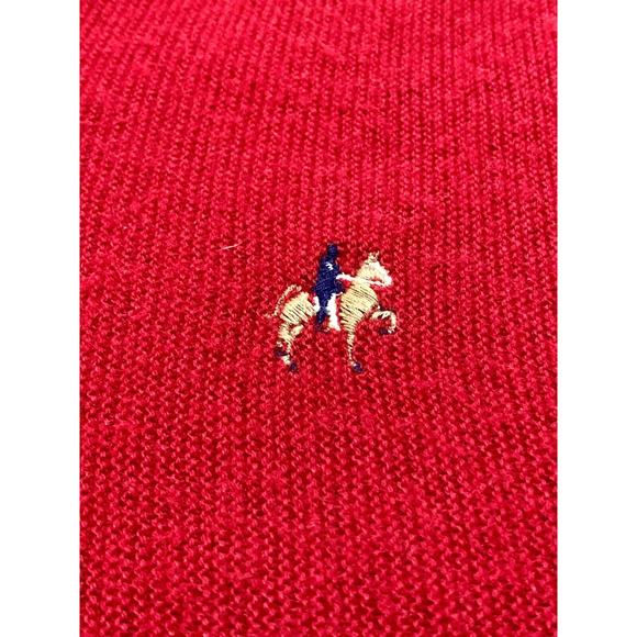 Vintage Saddlebred Belk Stores Services Sweater Red Polo Horse Size Large L - Picture 4 of 11
